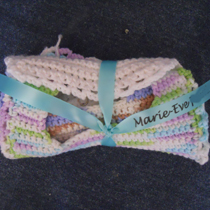 Crocheted bibs from Marie-Eve.
